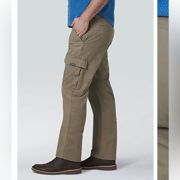 WRANGLER® Men’s 5 STAR Premium Relaxed Fit Flex Cargo Pant In Barley 42 X 30 - Picture 10 of 16